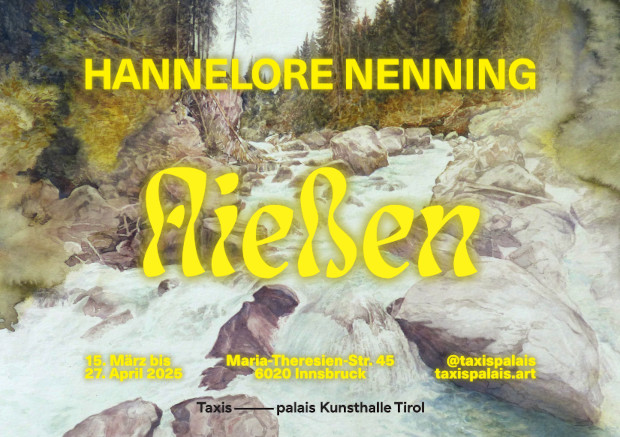 Plakat zur Ausstellung 'Fließen' in Innsbruck